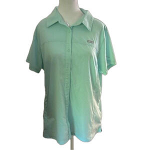 Columbia Omni-shade mint green XL short sleeve vented button shirt with  pocket
